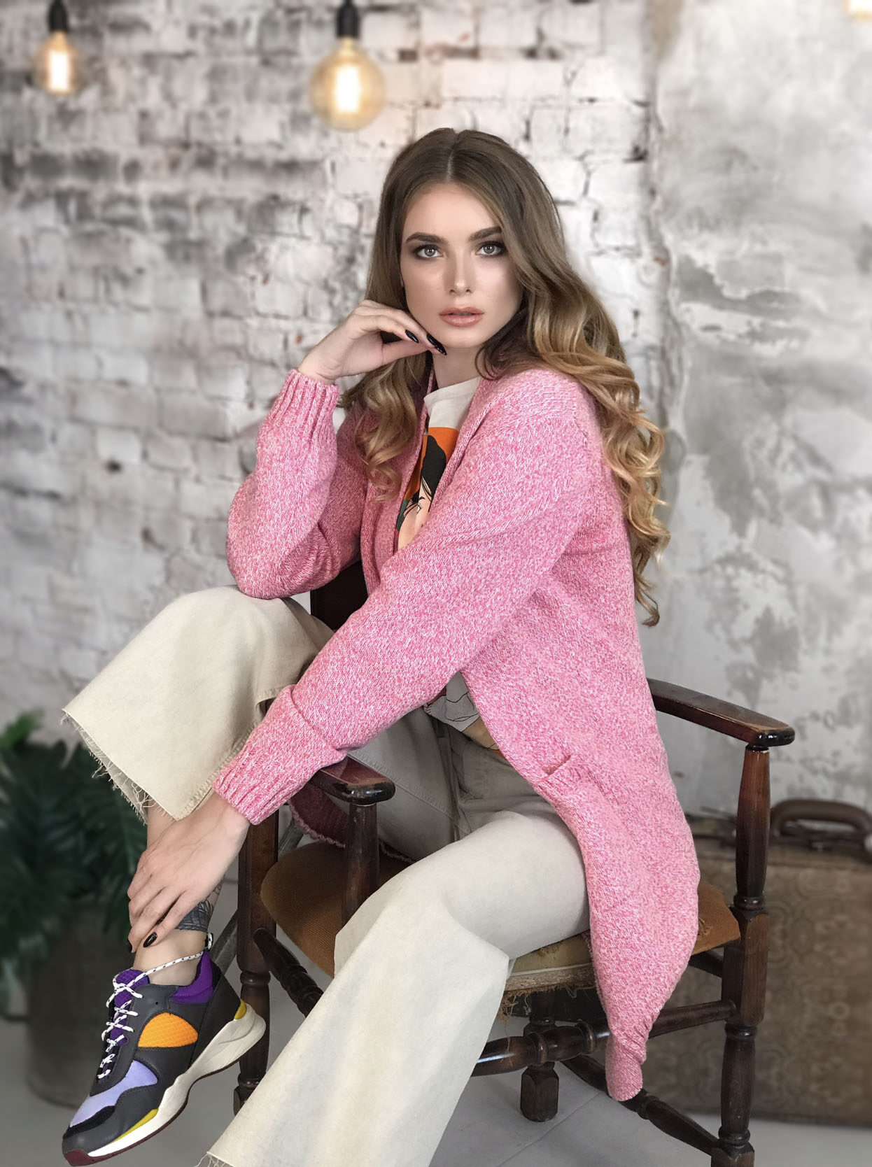 Кардиган з кишенями з вовни мериносу в кольорі Cotton Candy (Limited collection) Кардиган з кишенями з вовни мериносу в кольорі Cotton Candy (Limited collection) — ракурс 2