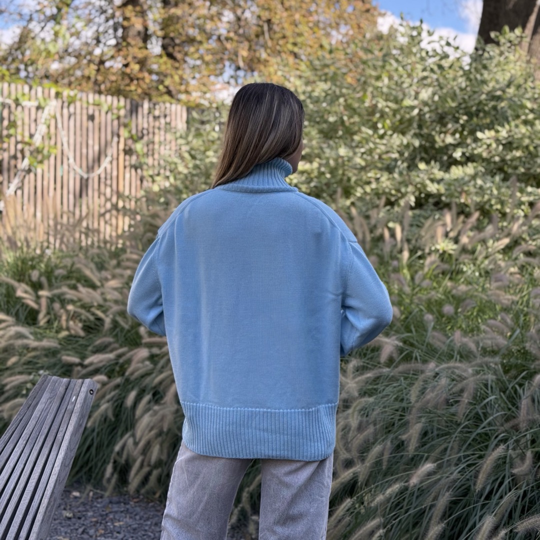 Светр вільної посадки Oversize з мериносу Блакитного кольору від LikeOn oversize_merino_blue_back