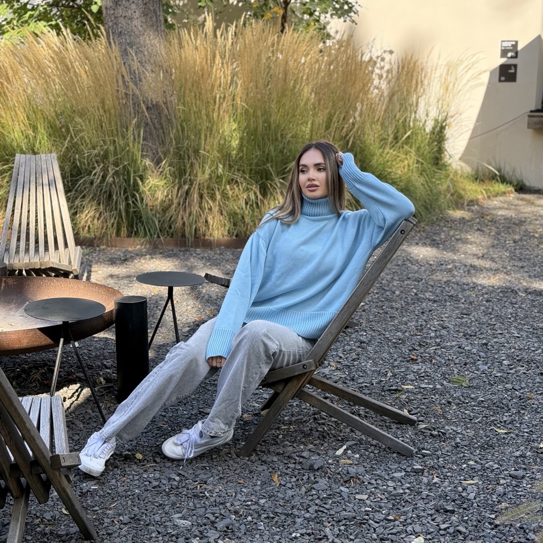 Светр вільної посадки Oversize з мериносу Блакитного кольору від LikeOn oversize_merino_blue_range