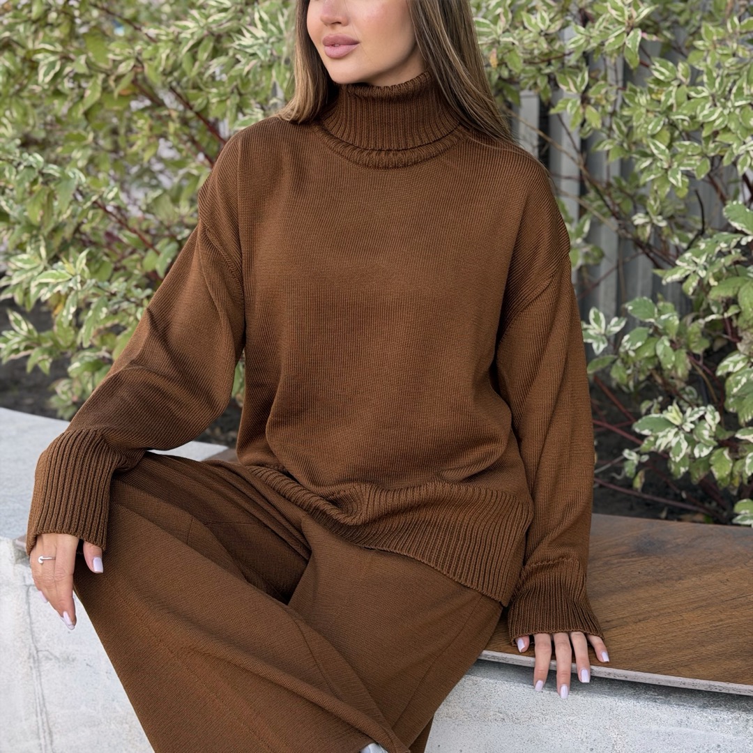 Светр вільної посадки Oversize з мериносу у кольорі Віскі від LikeOn oversize_merino_whiskey_sit