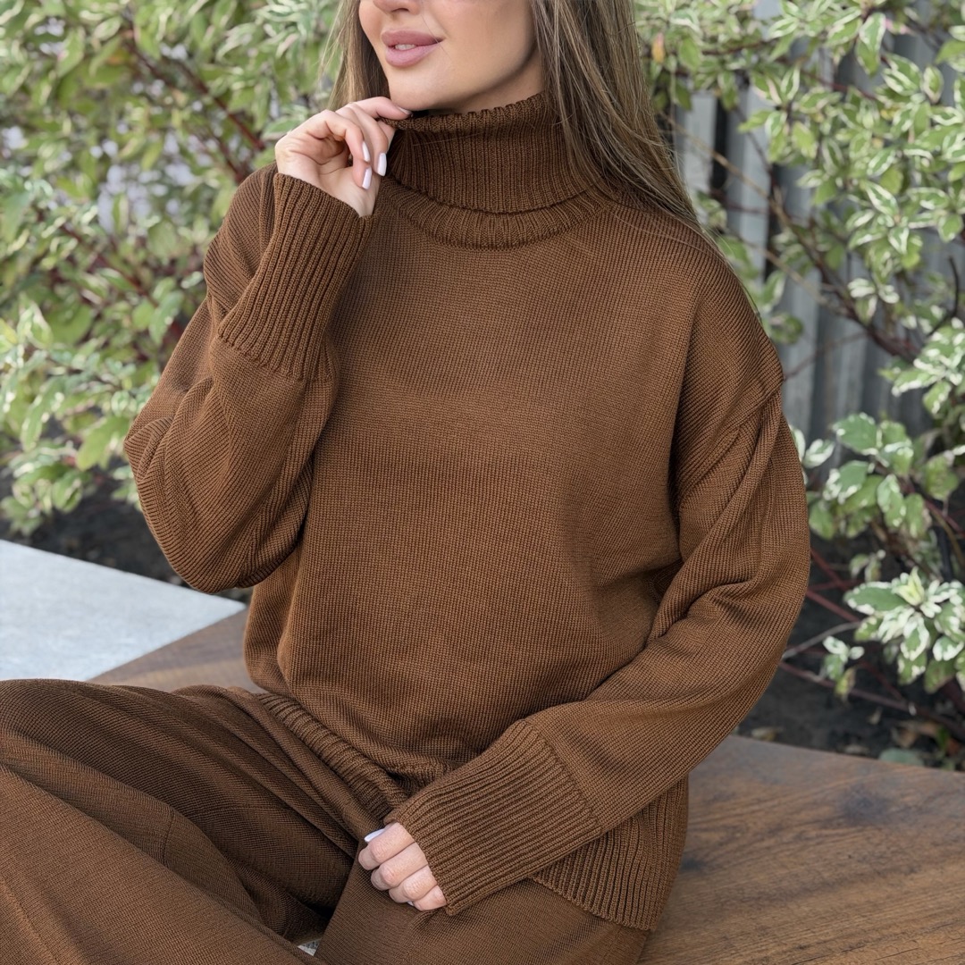 Светр вільної посадки Oversize з мериносу у кольорі Віскі від LikeOn oversize_merino_whiskey_sit_clouse