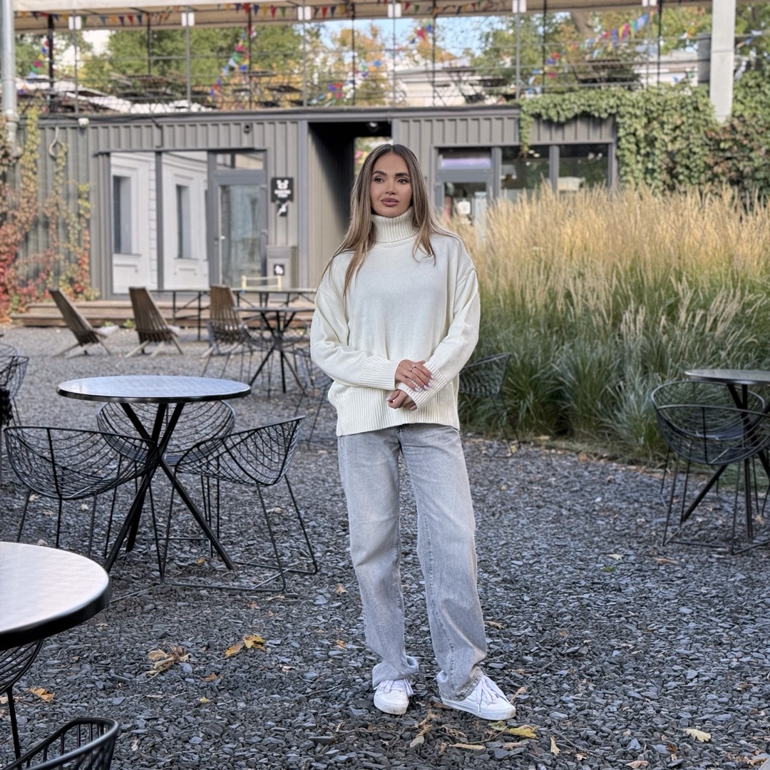 Светр вільної посадки Oversize з мериносу Білого кольору від LikeOn oversize_merino_white_main_range