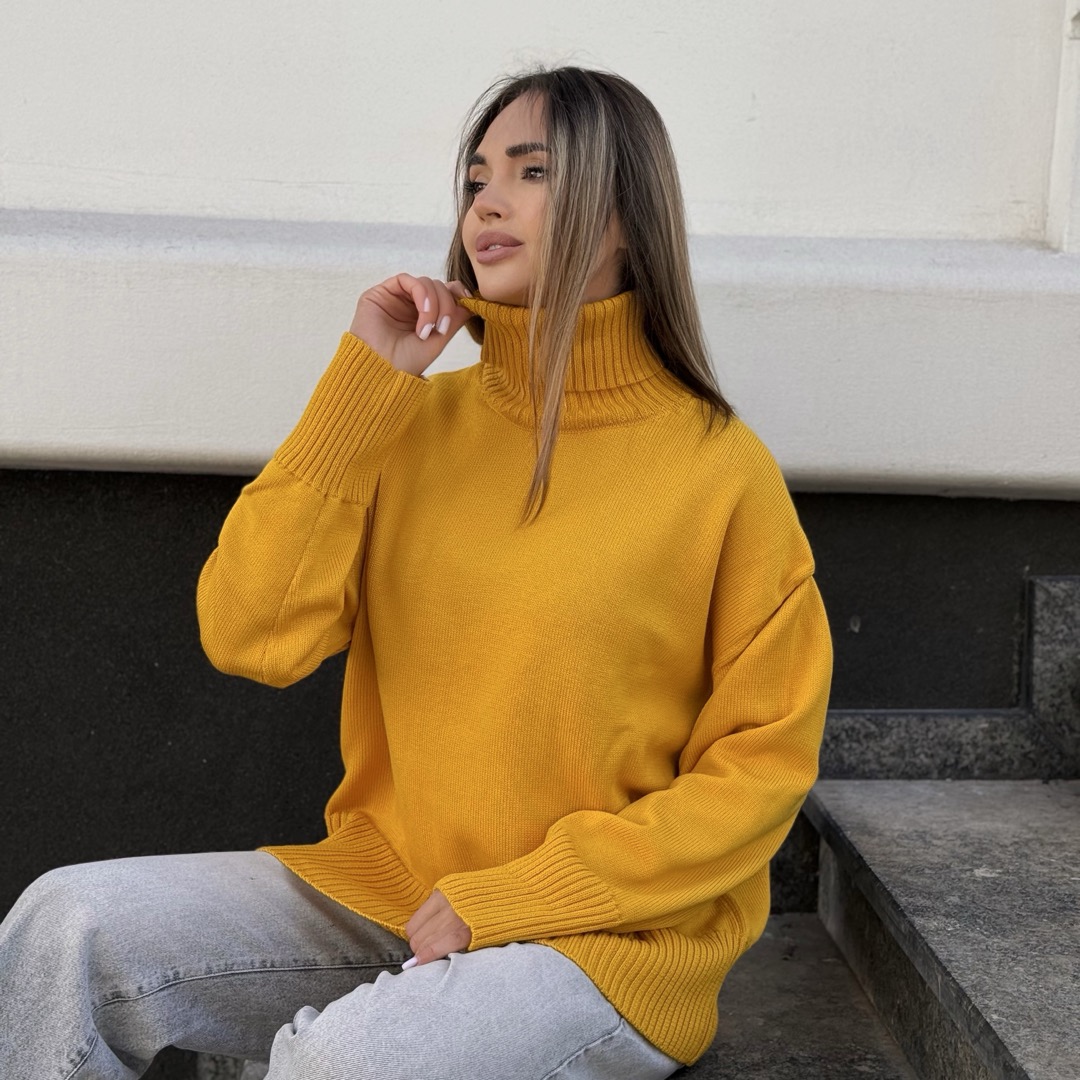 Светр вільної посадки Oversize з мериносу Жовтого кольору від LikeOn oversize_merino_yellow_alt2