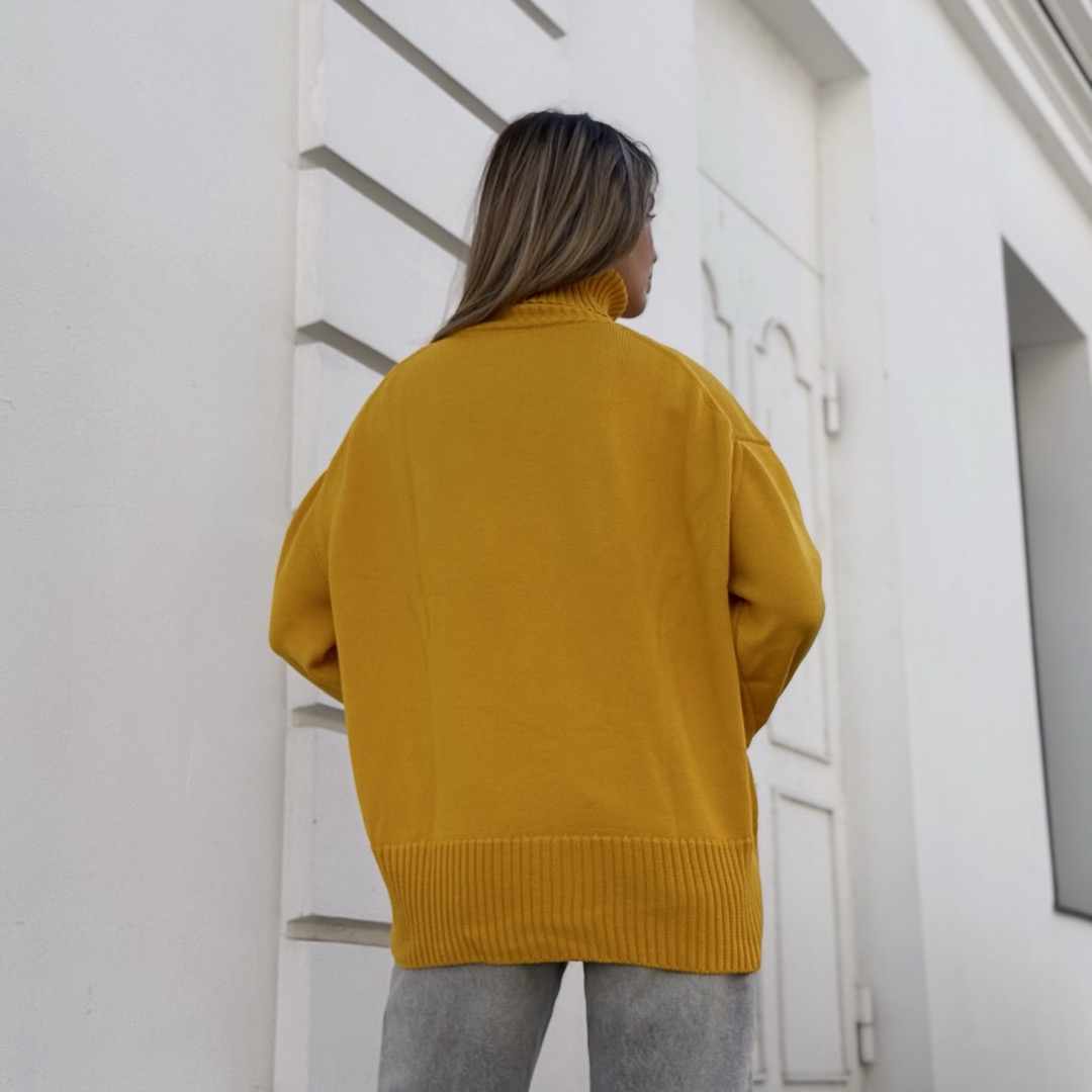 Светр вільної посадки Oversize з мериносу Жовтого кольору від LikeOn oversize_merino_yellow_back