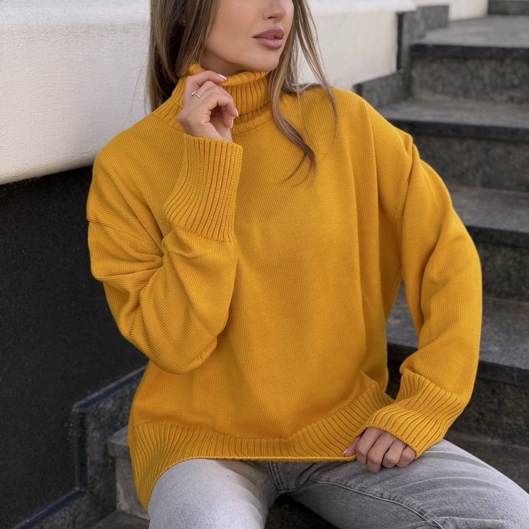 Светр вільної посадки Oversize з мериносу Жовтого кольору від LikeOn oversize_merino_yellow_clouse